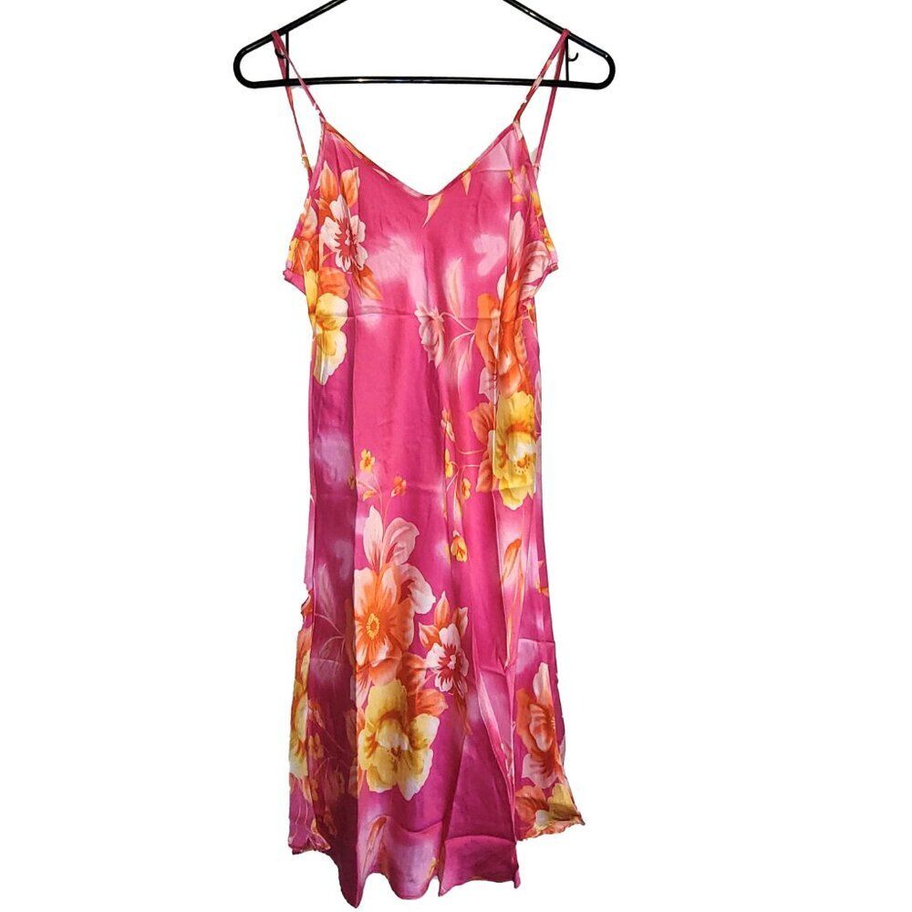 Women's Size S 100% Silk Sleeveless Camisole Spaghetti Strap Slip Dress SAA914